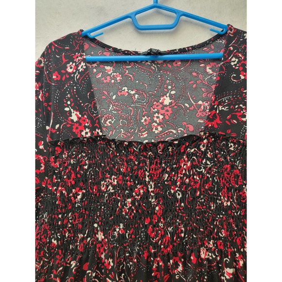 George Red And Black Peasant Top, Size 3X - Picture 2 of 6